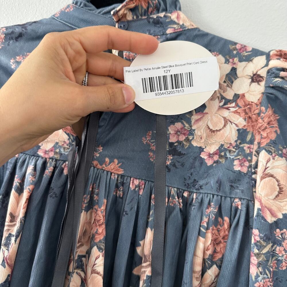 Petite Amalie Bouquet Printed Cord Dress 12 Y - Picture 6 of 8